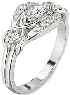 Diamond Platinum Marquise Promise Ring