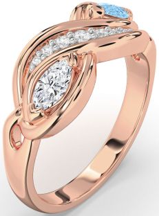 Diamond Rose Gold Marquise Two Stone Promise Ring