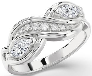 Diamond Platinum Marquise Two Stone Ring