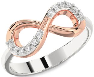 Diamond White Rose Gold Infinity Round Ring
