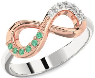 Rose Gold Silver Infinity Round Promise Ring