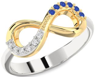 Silver & 10K gold Infinity Round Promise Ring