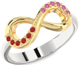 Silver & 10K gold Infinity Round Promise Ring