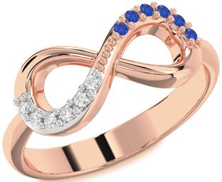 Rose Gold Silver Infinity Round Promise Ring