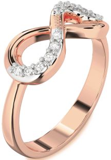 Diamond Rose Gold Infinity Round Ring