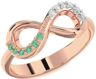 Rose Gold Silver Infinity Round Promise Ring