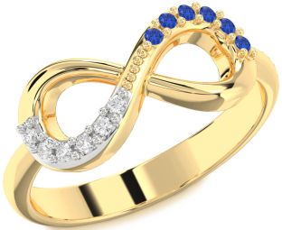 Gold Silver Infinity Round Promise Ring