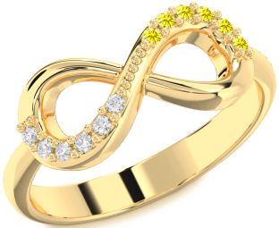 Gold Infinity Round Promise Ring