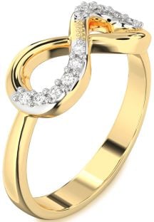 Diamond Gold Infinity Round Ring