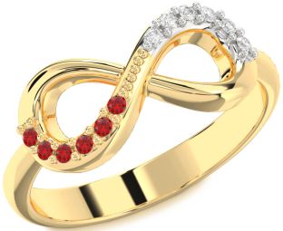 Gold Silver Infinity Round Promise Ring