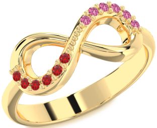 Gold Silver Infinity Round Promise Ring