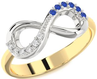 Gold Silver Infinity Round Promise Ring