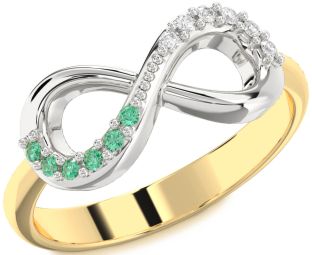 Gold Silver Infinity Round Promise Ring