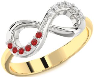 Gold Silver Infinity Round Promise Ring