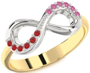 Gold Silver Infinity Round Promise Ring