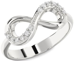 Diamond Platinum Infinity Round Ring