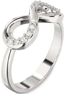 Diamond White Gold Infinity Round Ring