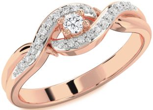 Diamond Rose Gold Knot Round Promise Ring