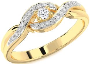 Diamond Gold Knot Round Promise Ring
