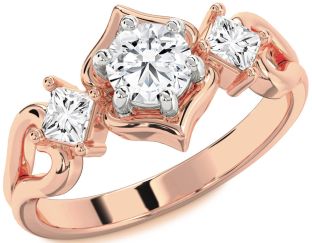Diamond Platinum & Rose Gold Round Solitaire Engagement Ring