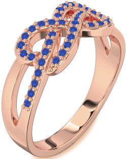 Blue Sapphire Rose Gold Infinity Ring