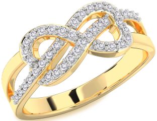 Salt & Pepper Diamond Gold Infinity Ring
