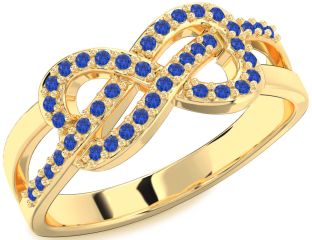 Blue Sapphire Gold Infinity Ring