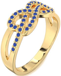 Blue Sapphire Gold Infinity Ring