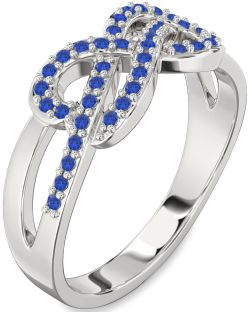 Blue Sapphire Platinum Infinity Ring