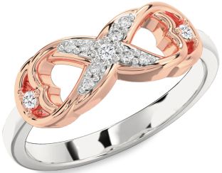 Diamond White Rose Gold Infinity Ring