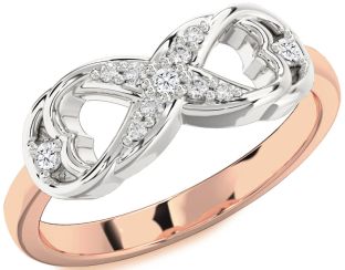 Diamond White Rose Gold Infinity Ring