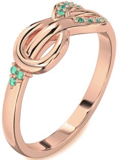 Emerald Rose Gold Infinity Ring