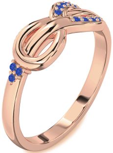 Blue Sapphire Rose Gold Infinity Ring