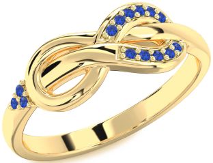 Blue Sapphire Gold Infinity Ring