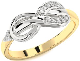 Diamond Platinum & Yellow Gold Infinity Ring