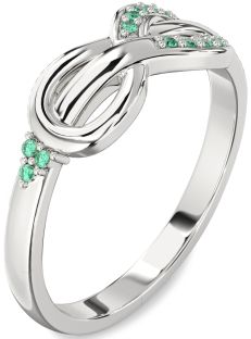 Emerald Platinum Infinity Ring