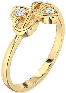 Diamond Gold Infinity Round Two Stone Ring