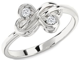 Diamond Platinum Infinity Round Two Stone Ring