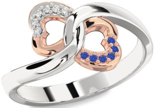 Platinum & Rose Gold Infinity Heart Promise Ring