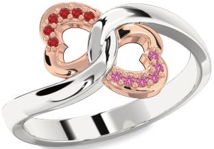 Platinum & Rose Gold Infinity Heart Promise Ring