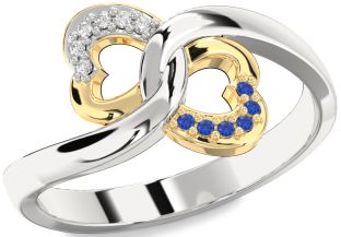 Silver & 10K gold Infinity Heart Promise Ring