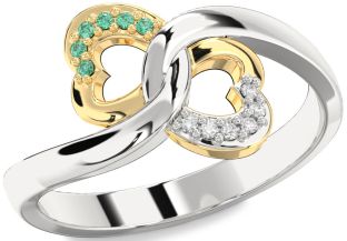 Silver & 10K gold Infinity Heart Promise Ring