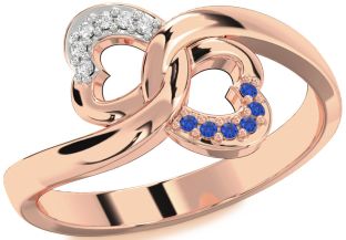 Rose Gold Silver Infinity Heart Promise Ring