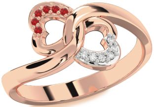 Rose Gold Silver Infinity Heart Promise Ring