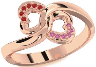 Rose Gold Silver Infinity Heart Promise Ring