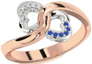 Platinum & Rose Gold Infinity Heart Promise Ring
