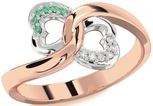 Platinum & Rose Gold Infinity Heart Promise Ring