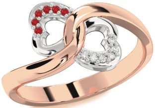 Platinum & Rose Gold Infinity Heart Promise Ring