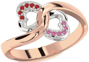 Platinum & Rose Gold Infinity Heart Promise Ring