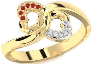 Gold Infinity Heart Promise Ring
